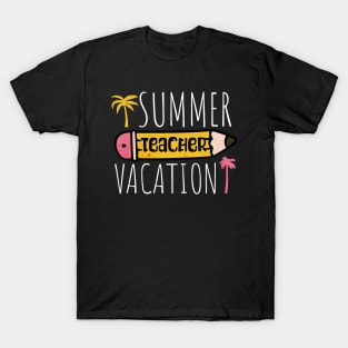 Teacher Summer Vacation Palm Trees T-Shirt